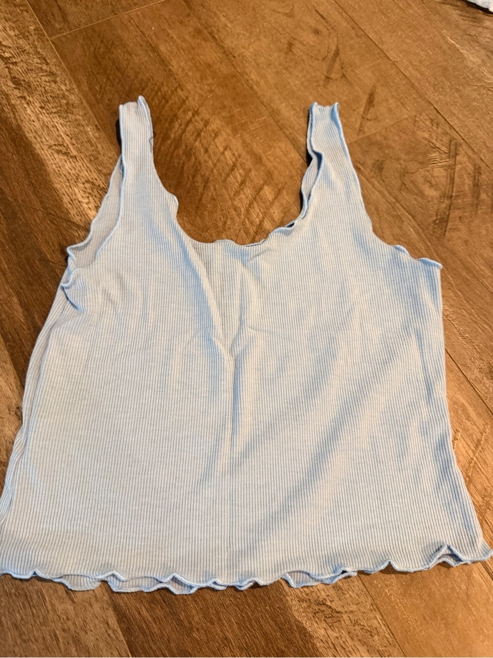 SHEIN Light Blue Ribbed Button Front Tank - Picture 4 of 6